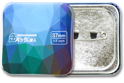 角丸四角形缶バッジ