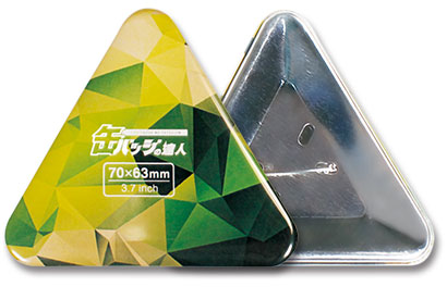 三角形缶バッジ