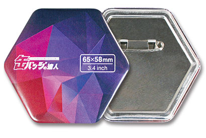 六角形缶バッジ
