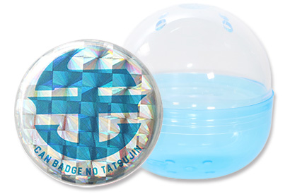 カプセル付】ホログラム缶バッジ（白押さえアリ）