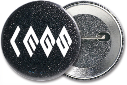 黒グリッター缶バッジ（白押さえアリ）