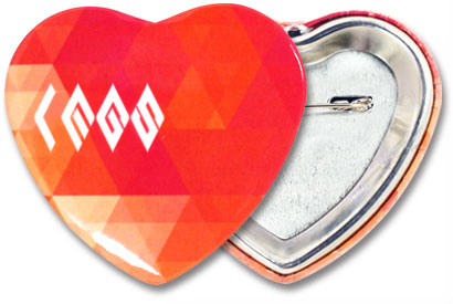 ハート型缶バッジ