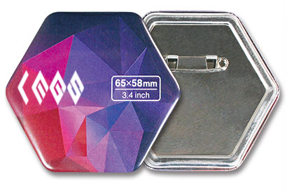 六角形缶バッジ