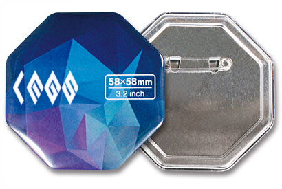 八角形缶バッジ